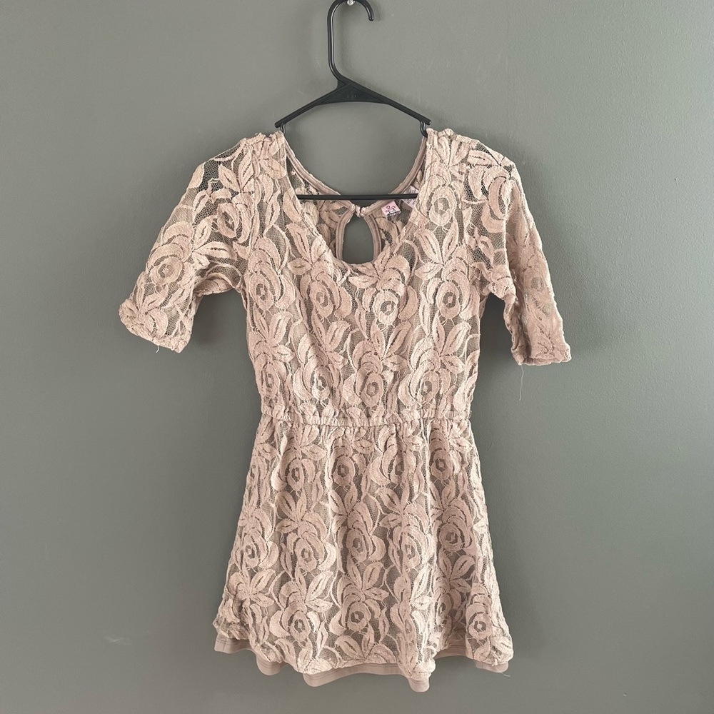 MARSHALLS✨Taupe Lace Dress